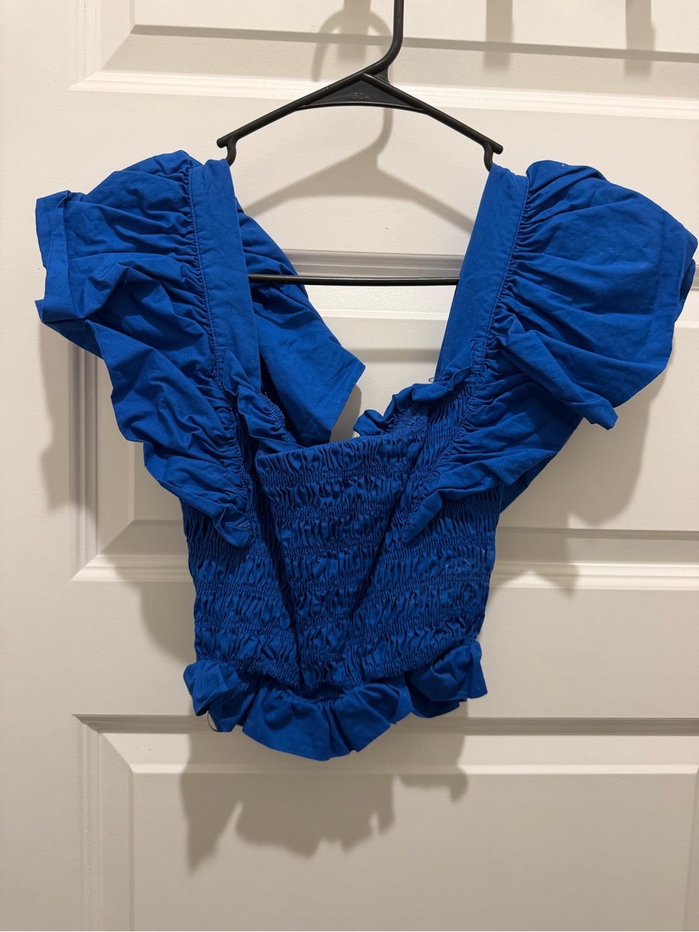 TCEC Royal Blue Ruffle Smocked Tank Top